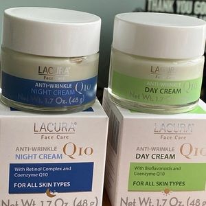 Set of 2 LACURA face cream, anti-wrinkle Q10 day and night cream